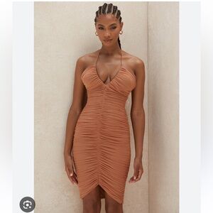 Tiarra House of CB amber ruched mesh midi dress